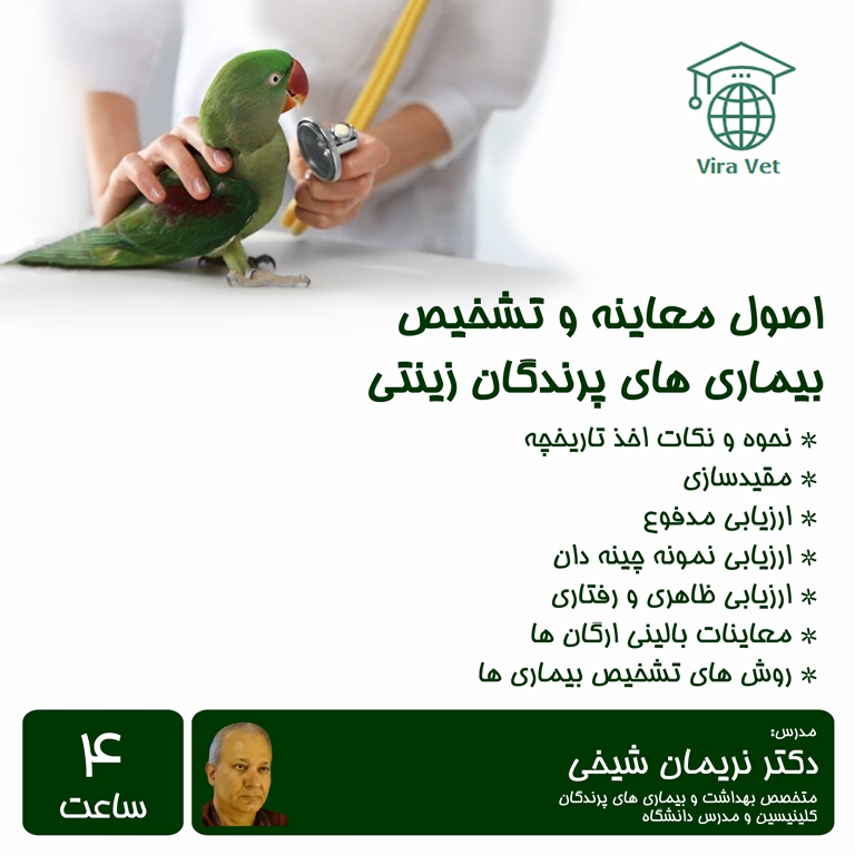 اصول معاینه و تشخیص بیماری های پرندگان زینتی Clinical Examination & Diagnosis of Diseases of Pet Birds