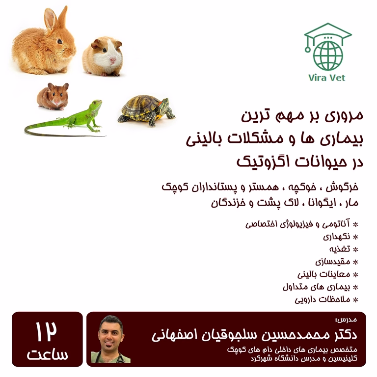 مروری بر مهم ترین بیماری ها و مشکلات بالینی در حیوانات اگزوتیک Common Diseases & Disorders in Exotic Pets