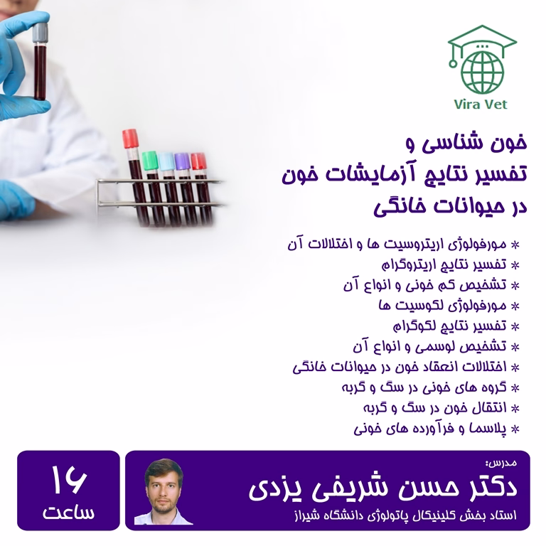 خون شناسی و تفسیر نتایج آزمایشات خون در حیوانات خانگی Hematology & Interpretation of Laboratory Results in Pets