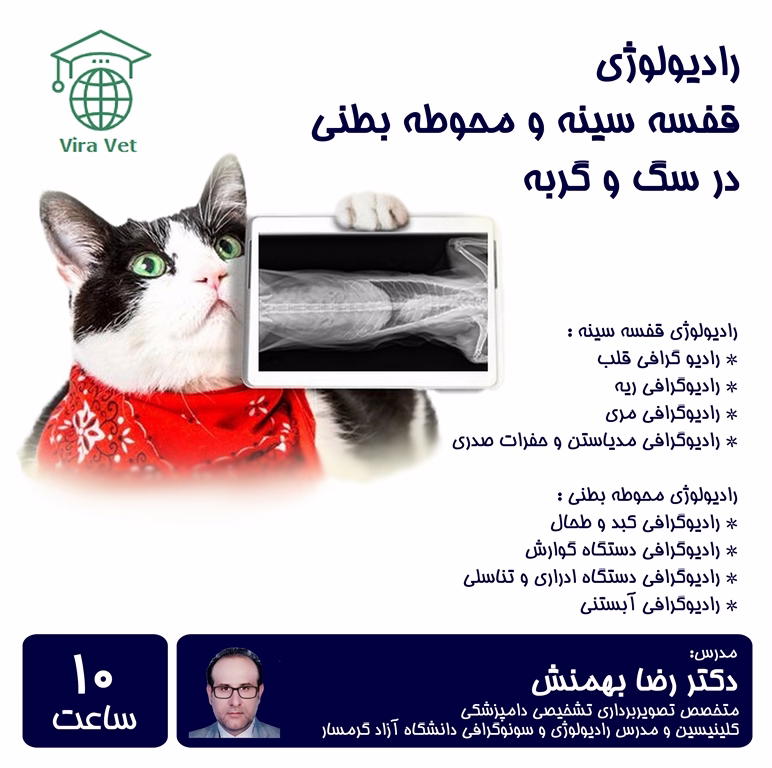 رادیولوژی قفسه سینه و محوطه بطنی در سگ و گربه Radiology of Thoracic & Abdominal Cavity in Dog and Cat