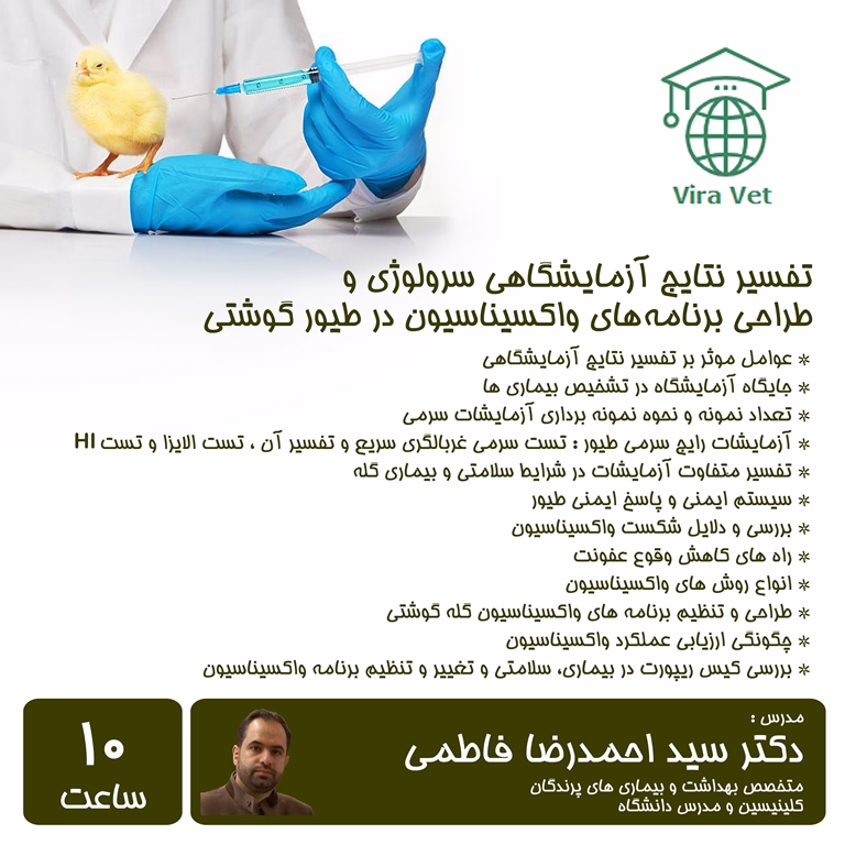 تفسیر نتایج آزمایشگاهی سرولوژی و طراحی برنامه های واکسیناسیون در طیور گوشتی Interpretation of Laboratory Serology Results & Vaccination Programs Designing in Broilers