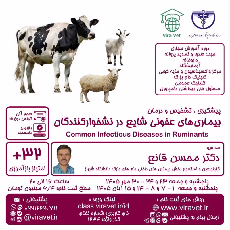 بیماری های عفونی شایع در نشخوارکنندگان Common Infectious Diseases in Ruminants